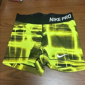 Nike Pro Electric Yellow and Black Shorts